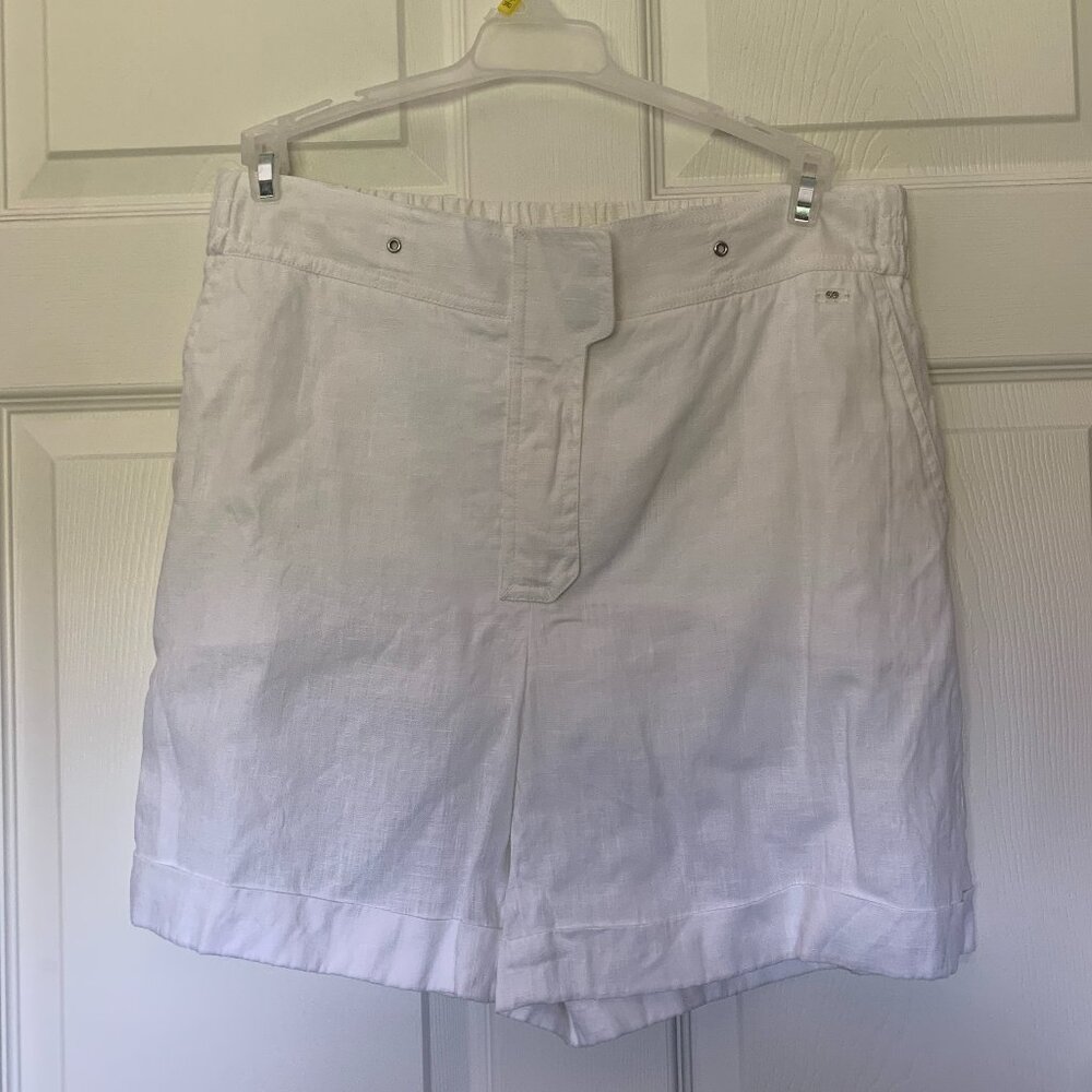 Escada Sport White Linen Shorts - Lined